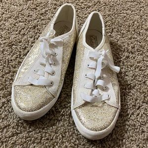 KEDS gold glitter tennis shoes SIZE 4